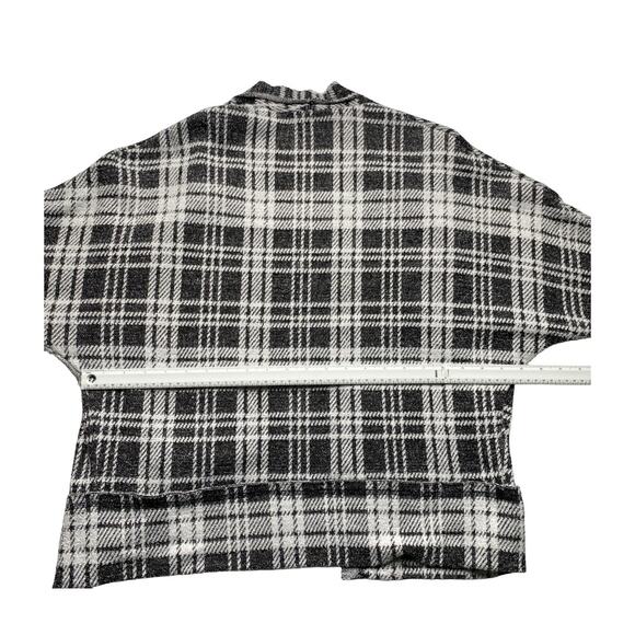 Peyton Jensen Black White Plaid Open Front Cardigan Sweater Women’s Medium - Picture 13 of 16